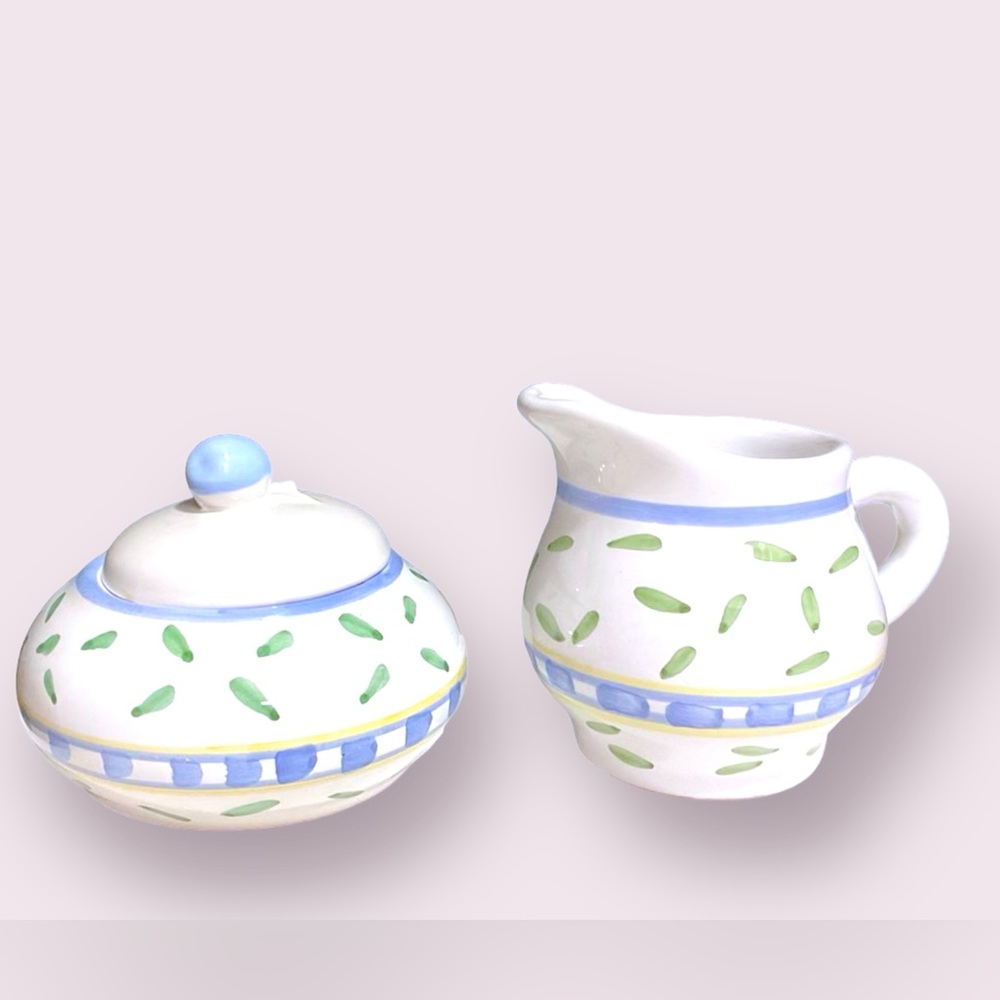 Williams Sonoma TOURNESOL Italy Sugar Bowl with Lid & Creamer